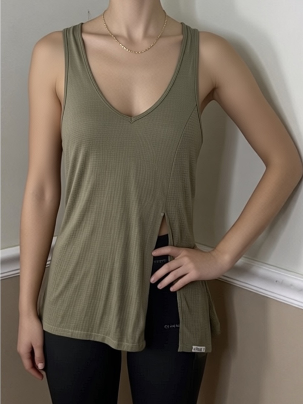 🔥 SALE! 5 for $20 Gymshark Olive Green V-Neck Tank Top